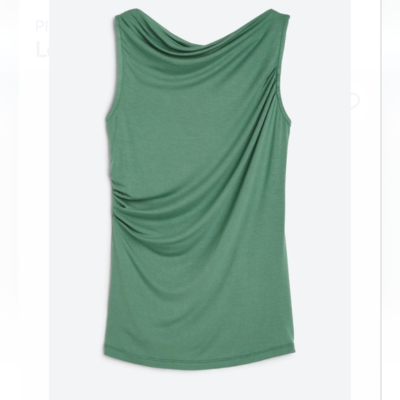 Leticia Cowl Neck Knit Elegant Green Sleeveless Top - Picture 1 of 6